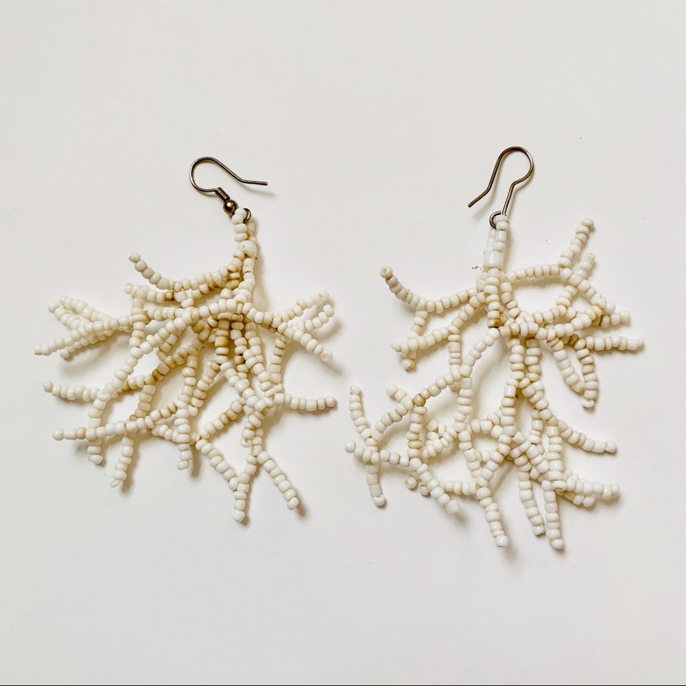 Nude Coral Beaded Earrings